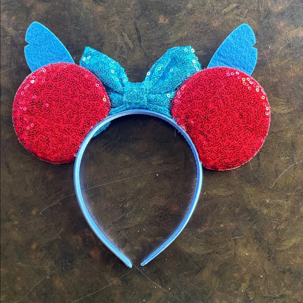 Sequin Mouse Ears Headband with Bow